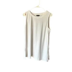 J Jill Women’s Wearever Collection White Round Neck Tank Top Size L